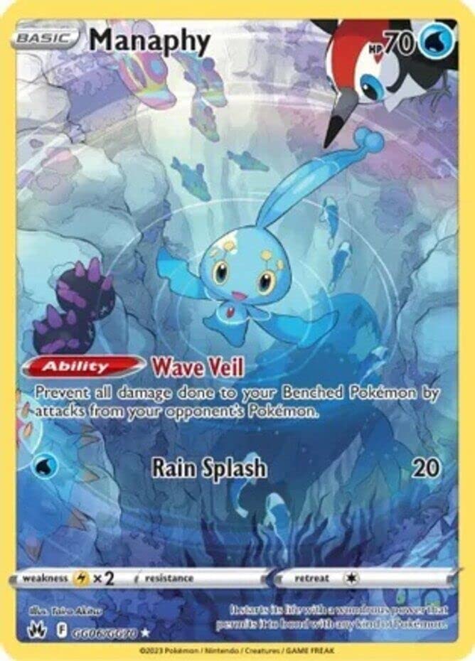 Foto 2 pulgar | Tarjeta Pokémon Pokémon Manaphy Gg06/gg70 Crown Zenith Holo Rare - Venta Internacional.