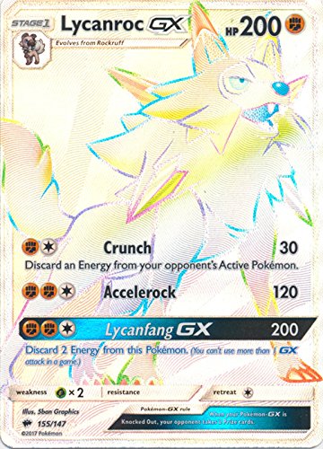 Foto 2 pulgar | Tarjeta Coleccionable Pokémon Sol Y Luna Burning Shadows Lycanroc-gx - Venta Internacional