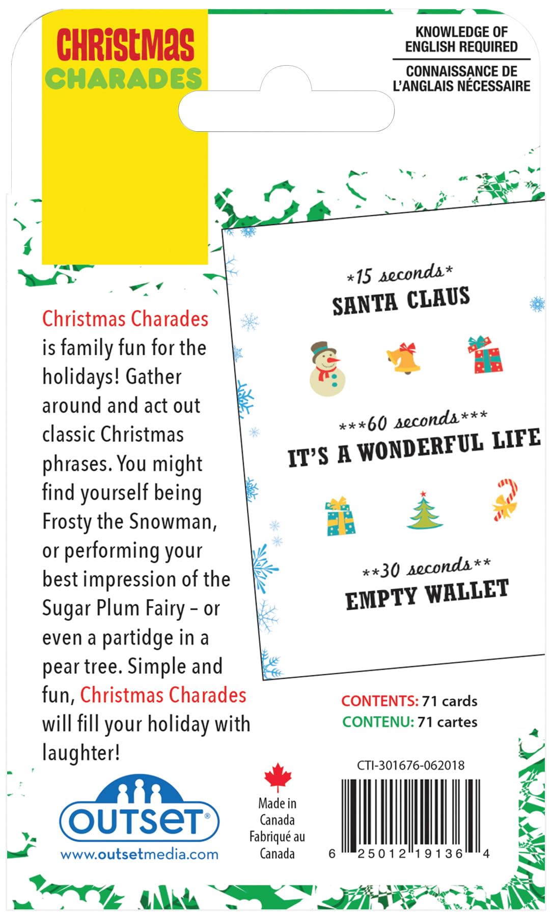 Foto 4 | Juego De Cartas Outset Media Christmas Charades 210 Tarjetas - Venta Internacional.