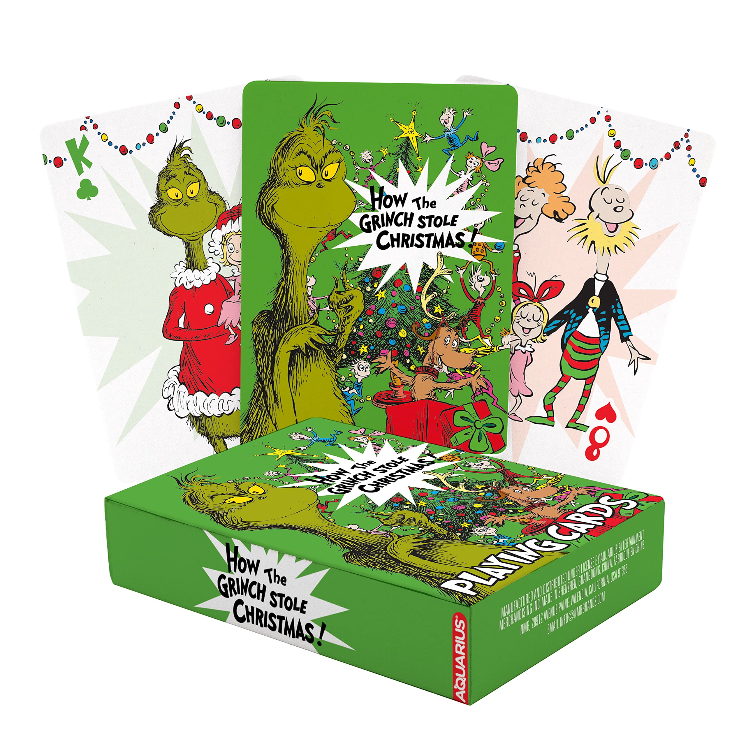 Foto 2 pulgar | Juego De Cartas Aquarius Grinch Deck, Tamaño Póker, Con Acabado De Lino - Venta Internacional.