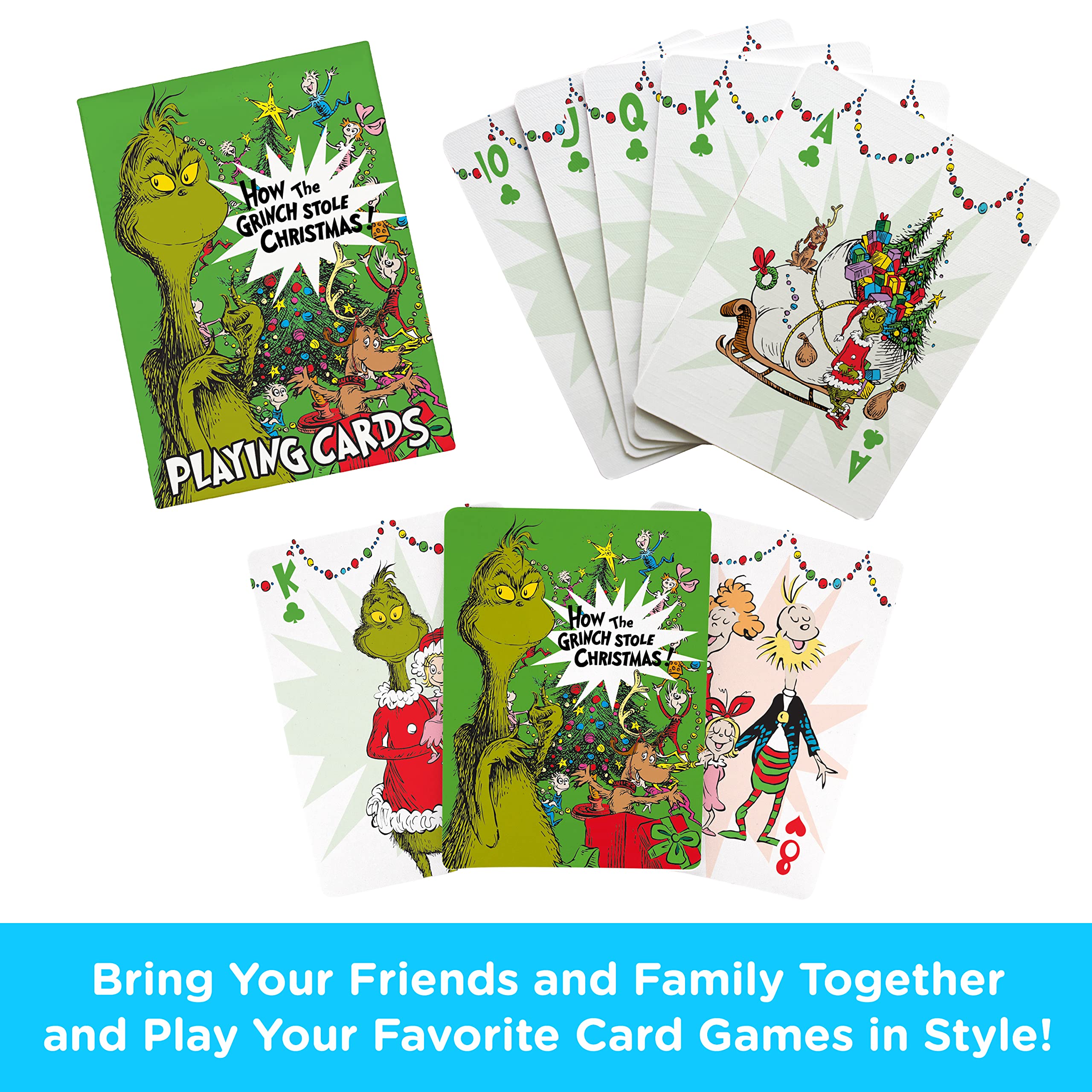 Foto 3 pulgar | Juego De Cartas Aquarius Grinch Deck, Tamaño Póker, Con Acabado De Lino - Venta Internacional.