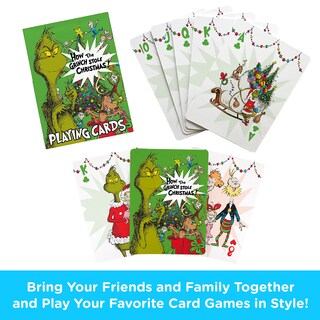 Foto 2 | Juego De Cartas Aquarius Grinch Deck, Tamaño Póker, Con Acabado De Lino - Venta Internacional.