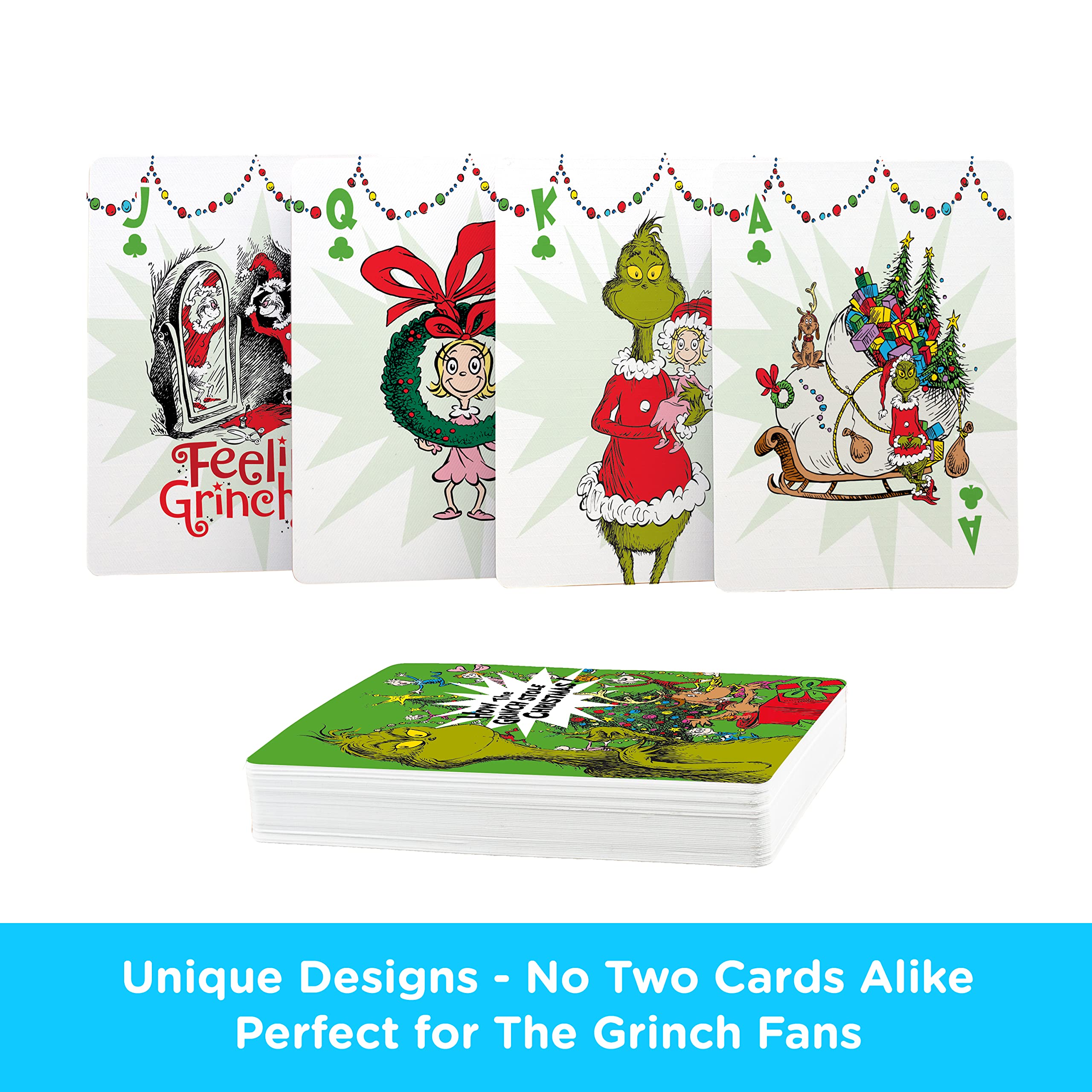 Foto 4 pulgar | Juego De Cartas Aquarius Grinch Deck, Tamaño Póker, Con Acabado De Lino - Venta Internacional.
