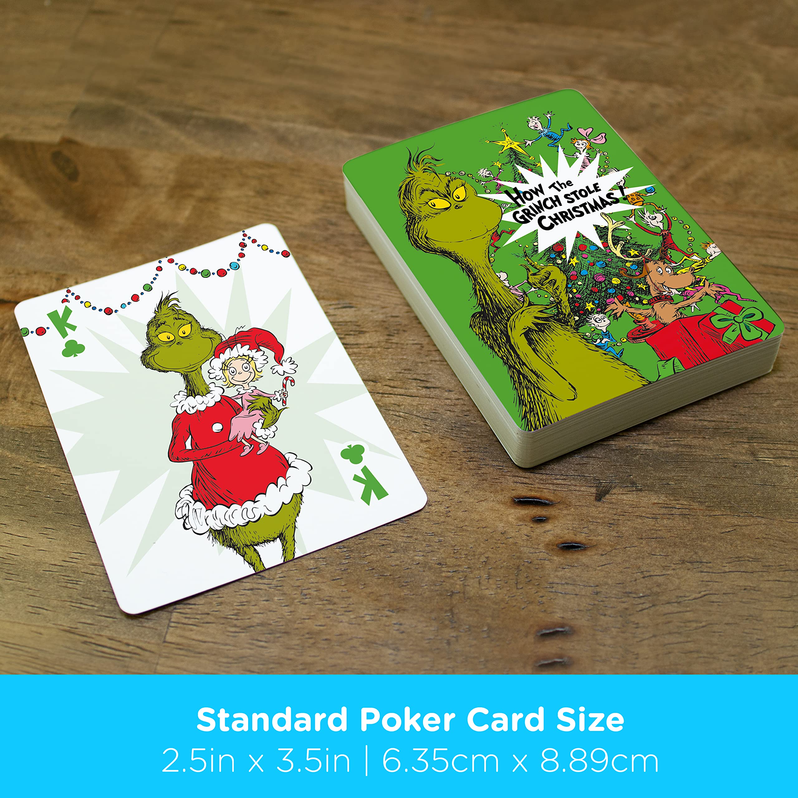 Foto 6 pulgar | Juego De Cartas Aquarius Grinch Deck, Tamaño Póker, Con Acabado De Lino - Venta Internacional.