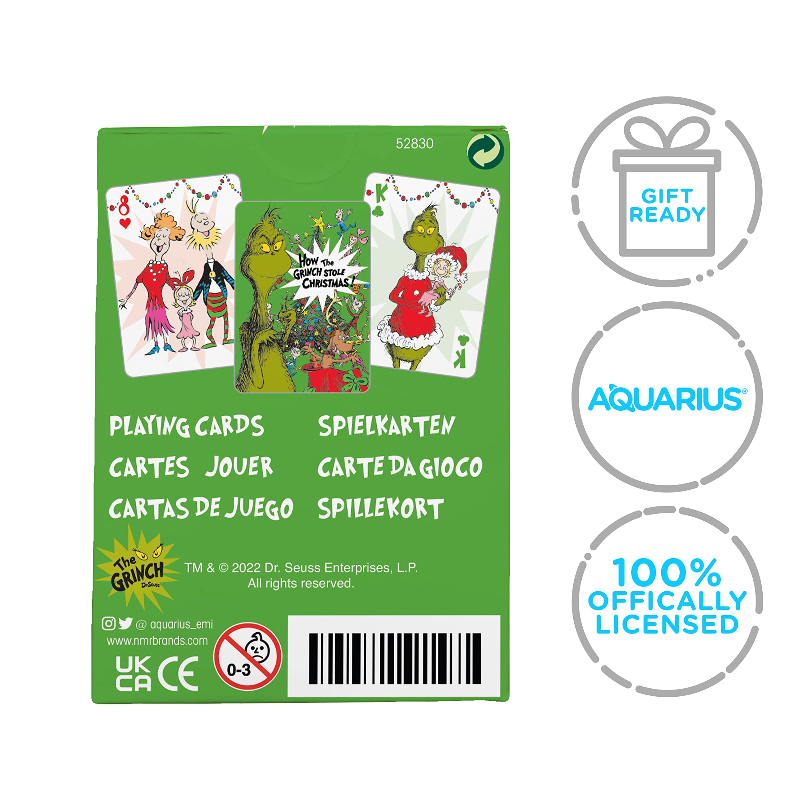 Foto 8 pulgar | Juego De Cartas Aquarius Grinch Deck, Tamaño Póker, Con Acabado De Lino - Venta Internacional.