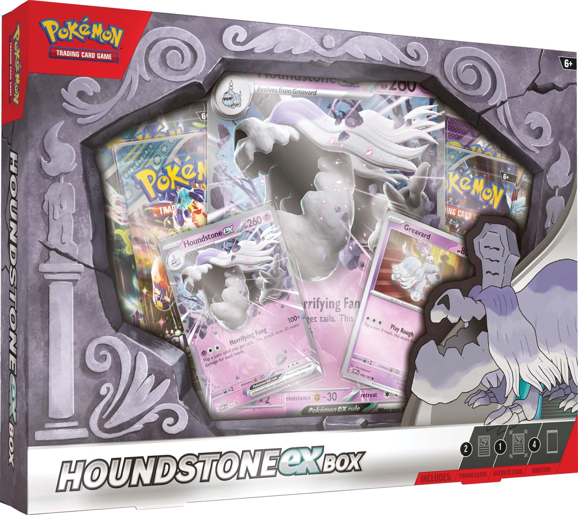 Foto 2 pulgar | Juego de Cartas Coleccionables Pokémon Houndstone Ex Box con 4 Paquetes - Venta Internacional