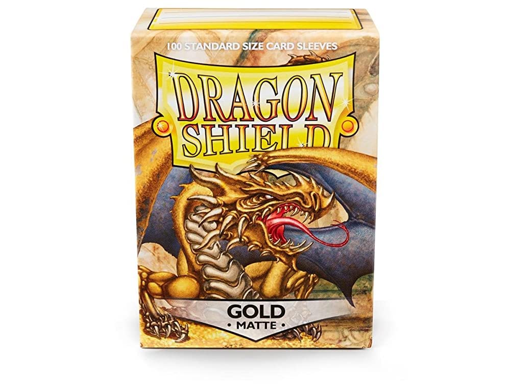 Foto 2 pulgar | Fundas Para Cartas Con Forma De Escudo De Dragón, Oro Mate, Estándar, 100 Quilates X 10 - Venta Internacional.
