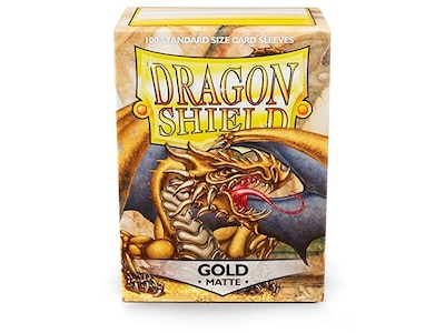 Foto 1 | Fundas Para Cartas Con Forma De Escudo De Dragón, Oro Mate, Estándar, 100 Quilates X 10 - Venta Internacional.