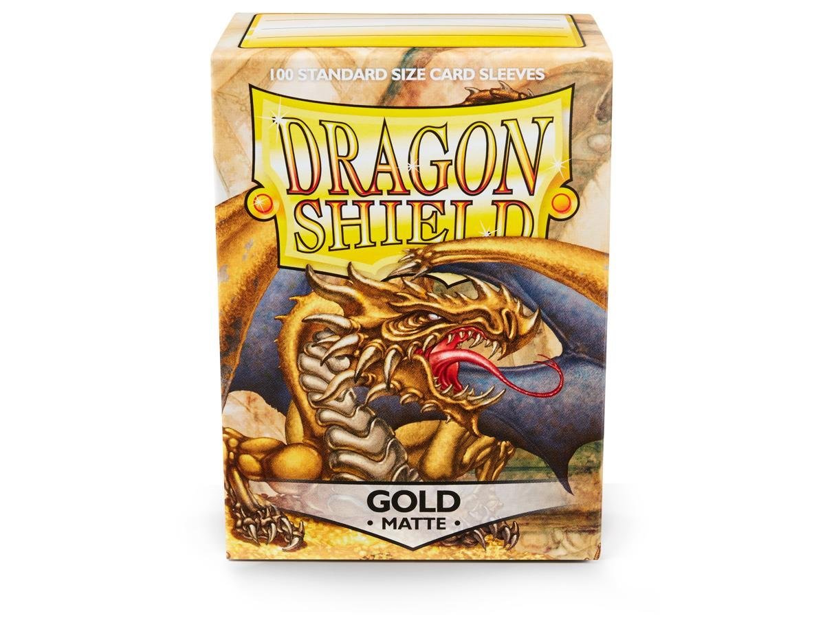 Foto 2 | Fundas Para Cartas Con Forma De Escudo De Dragón, Oro Mate, Estándar, 100 Quilates X 10 - Venta Internacional.