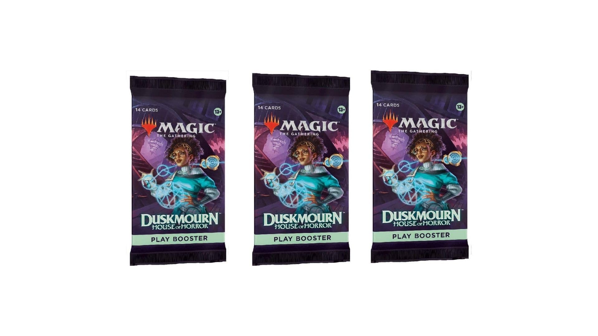 Foto 2 pulgar | Lote De 3 Paquetes Mtg Play Booster Pack Duskmourn House Of Horrors - Venta Internacional.