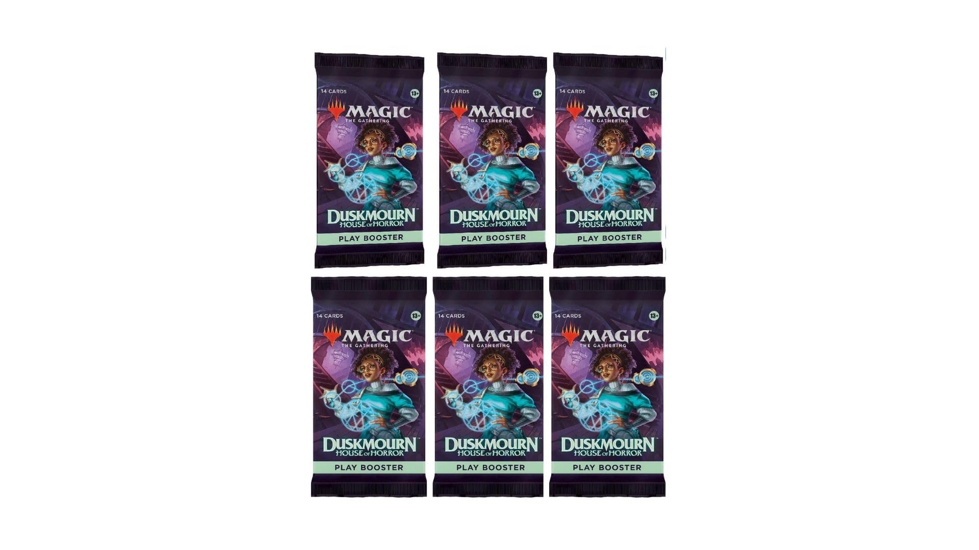 Foto 2 pulgar | Lote De 6 Paquetes Mtg Play Booster Pack Duskmourn House Of Horrors - Venta Internacional.
