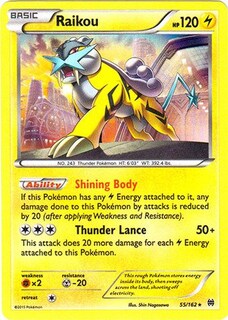 Foto 1 | Tarjeta Coleccionable Pokémon Raikou Xy Breakthrough Holo Rare 55/162 - Venta Internacional