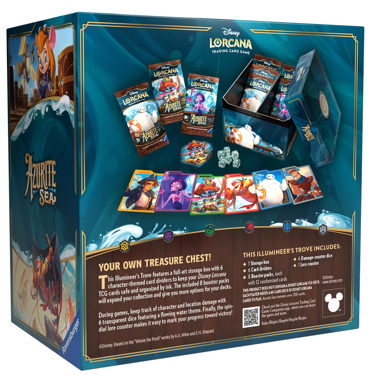 Foto 6 pulgar | Almacenamiento De Tarjetas Ravensburger Disney Lorcana Tcg Azurite Sea - Venta Internacional.