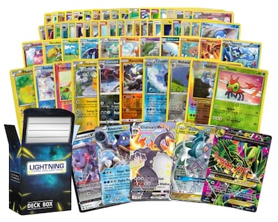Foto 1 | Paquete De Cartas Pokémon De 50 Cartas Surtidas Más 1 Ultra Rara Con Caja De Baraja Lcc - Venta Internacional.