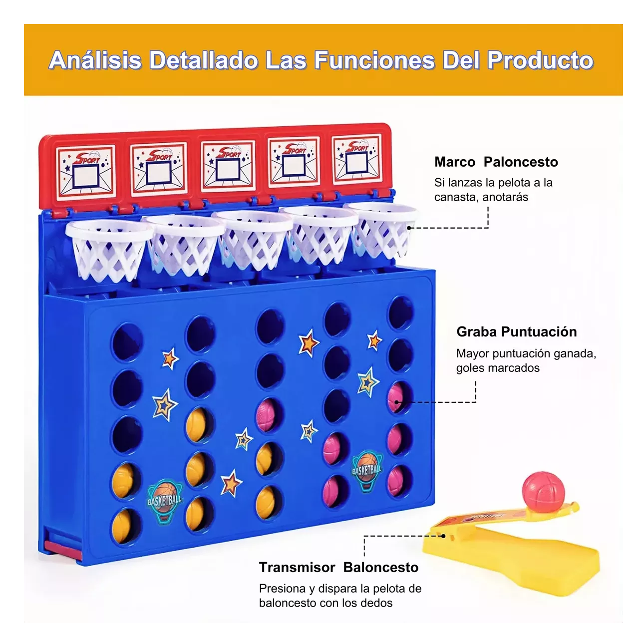 Foto 6 pulgar | Diversión De Escritorio Para Niños Catapulta Salto Bola Azul