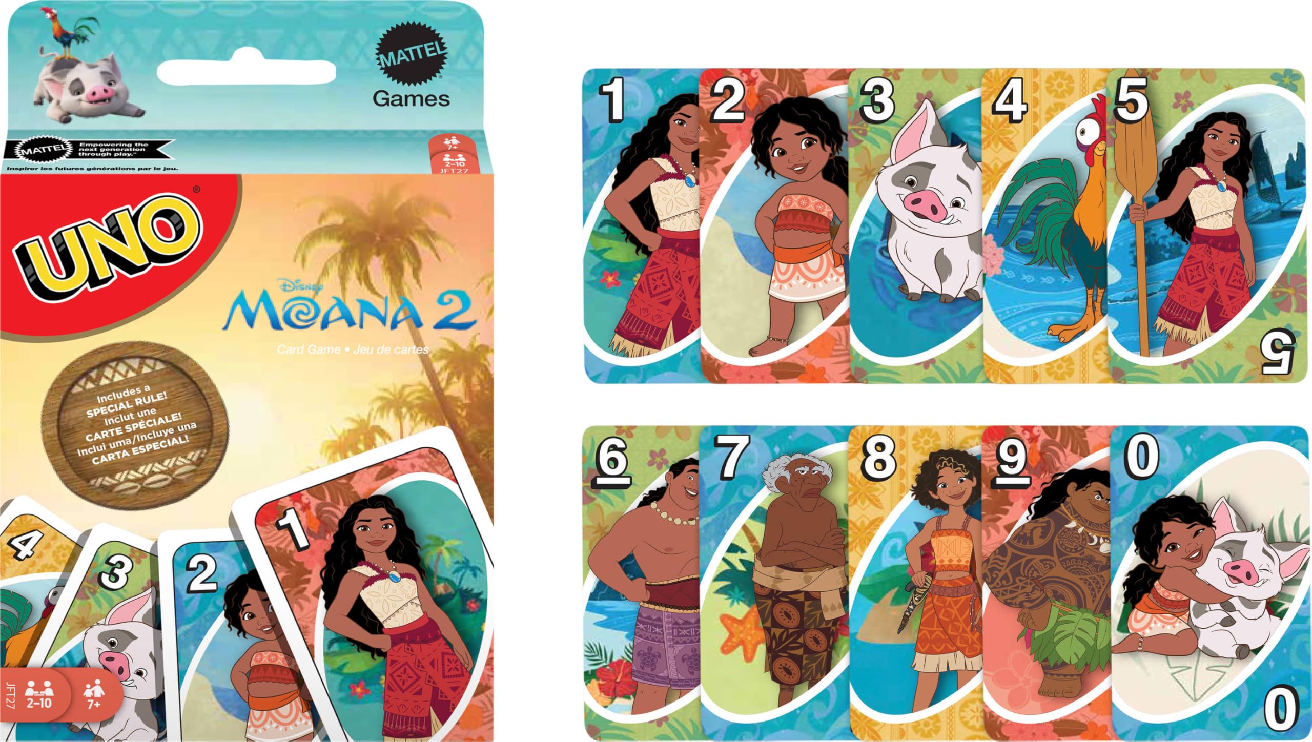 Foto 6 pulgar | Juego De Cartas Mattel Games Uno Disney Moana 2 Para Niños Mayores De 7 Años - Venta Internacional.