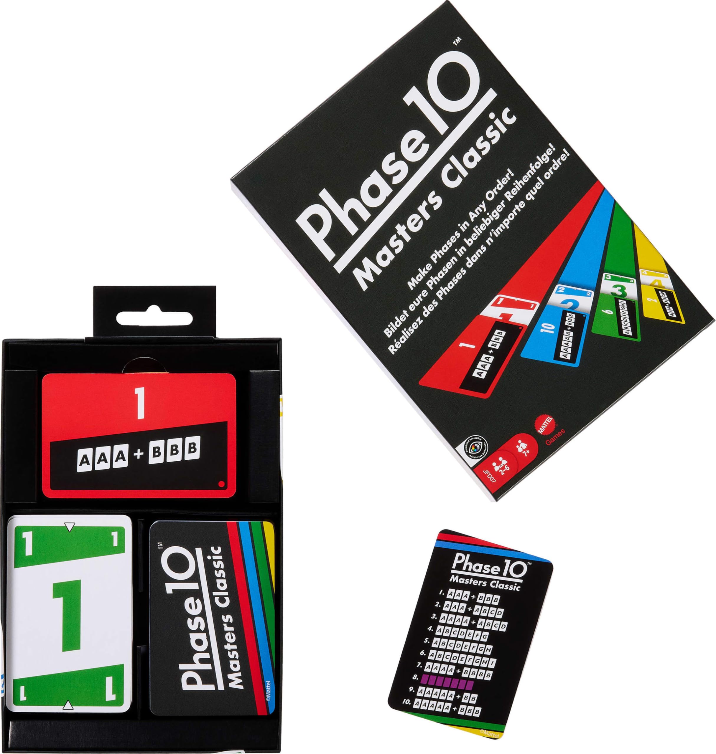 Foto 6 pulgar | Juego De Cartas Mattel Games Phase 10 Masters Classic Family - Venta Internacional.