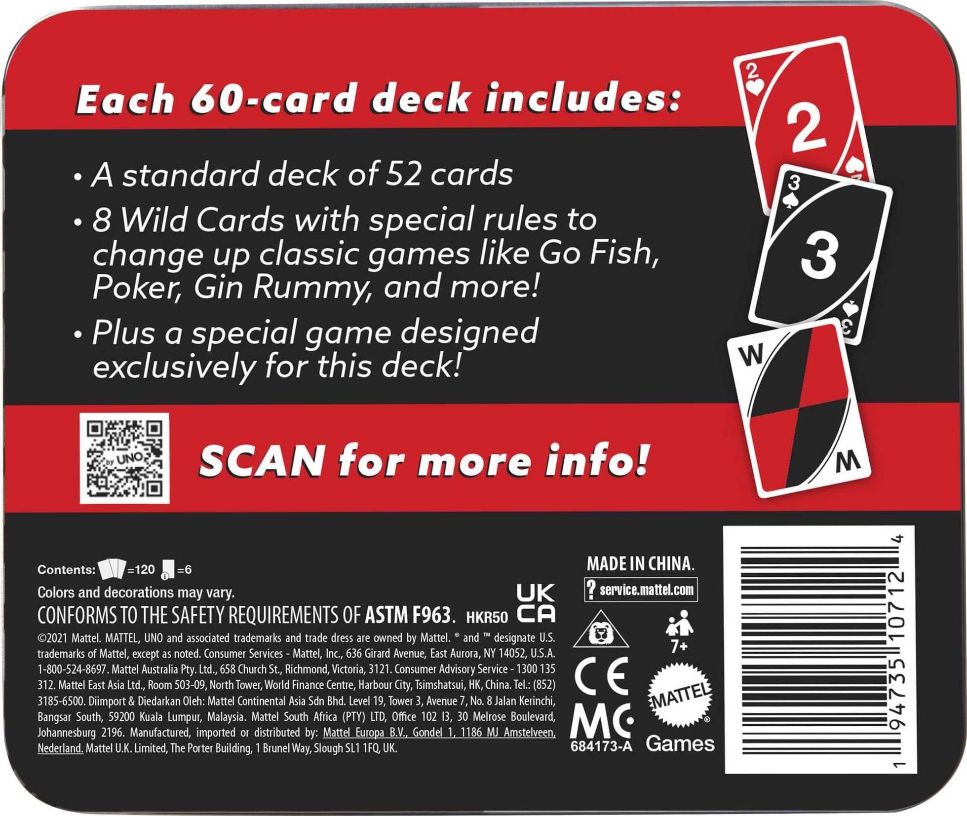 Foto 2 | Juegos De Cartas Wild Twists Uno De Mattel Games Con Lata - Venta Internacional.