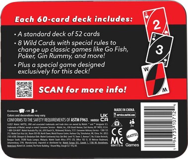 Foto 2 | Juegos De Cartas Wild Twists Uno De Mattel Games Con Lata - Venta Internacional.