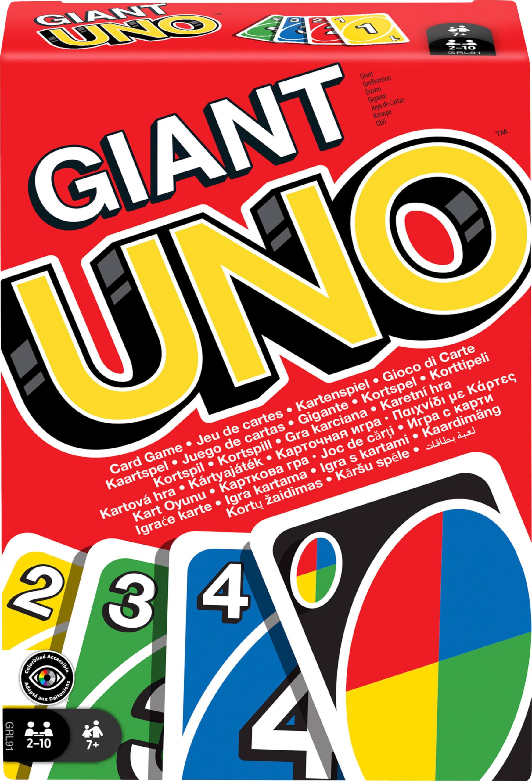Foto 1 | Juego De Cartas Mattel Games Uno Giant Para Mayores De 7 Años Con 108 Cartas - Venta Internacional.
