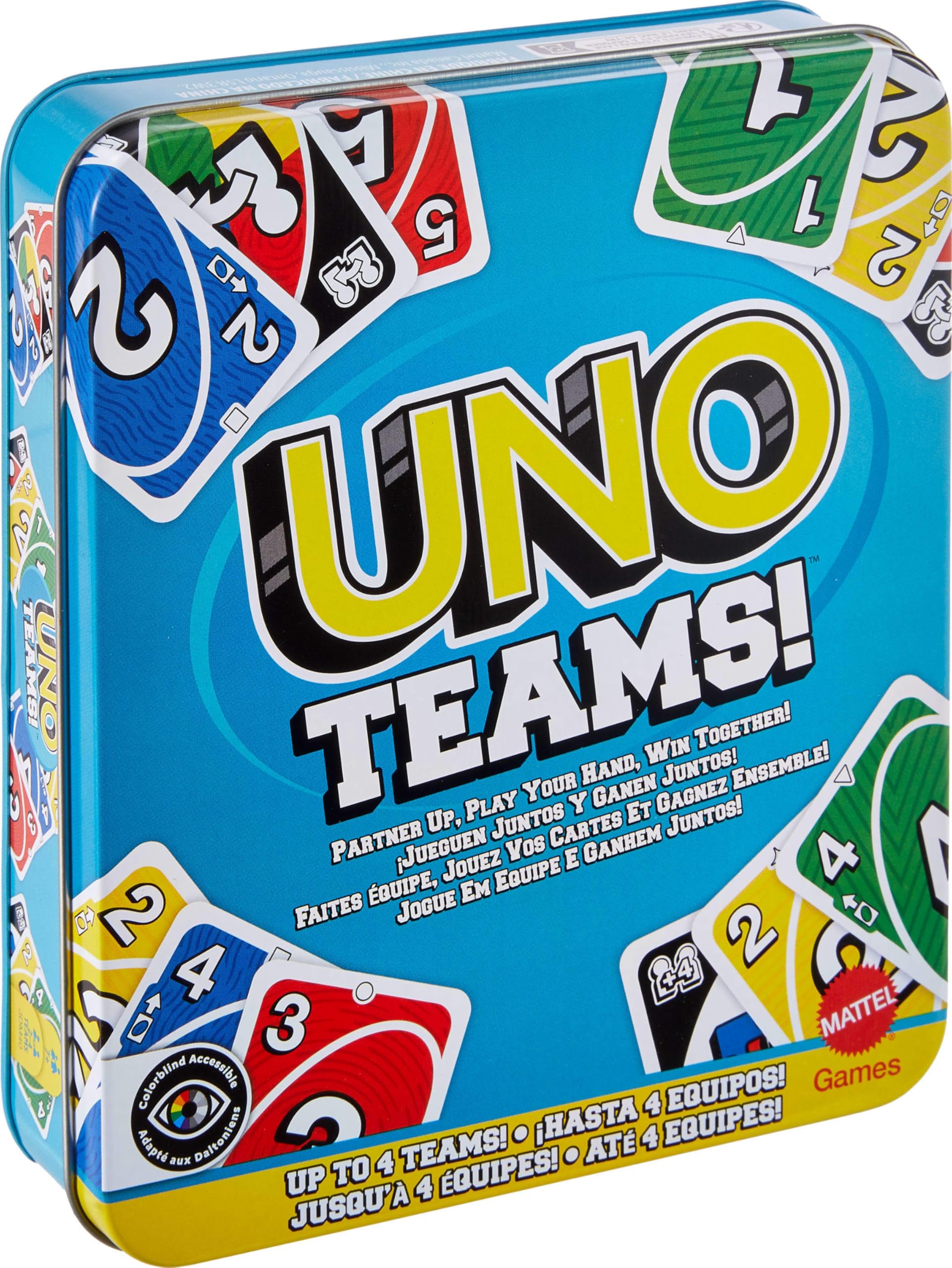 Foto 2 pulgar | Juego De Cartas Mattel Games Uno Teams Para Niños, Adultos Y Familiares - Venta Internacional.