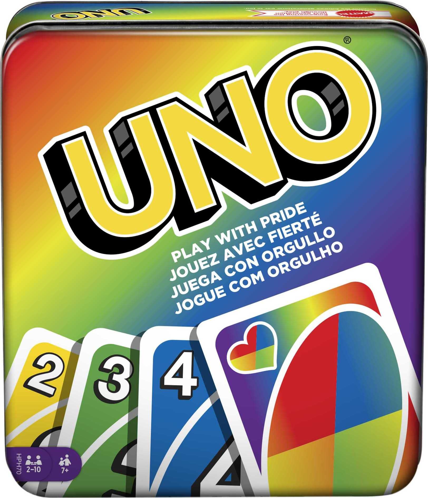 Foto 2 pulgar | Juego De Cartas Mattel Games Uno Play With Pride In Tin Box - Venta Internacional.
