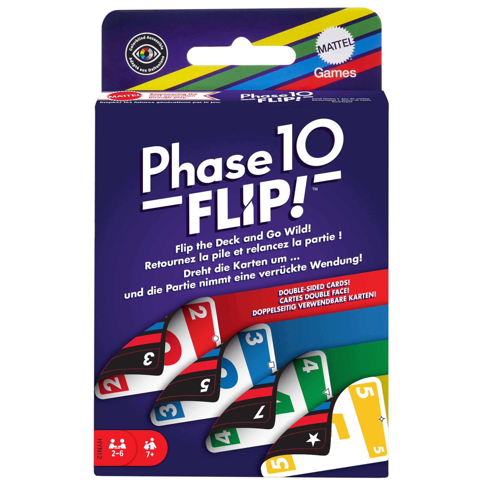 Foto 2 pulgar | Juego De Cartas Mattel Games Phase 10 Flip Family Para 2-6 Jugadores - Venta Internacional.