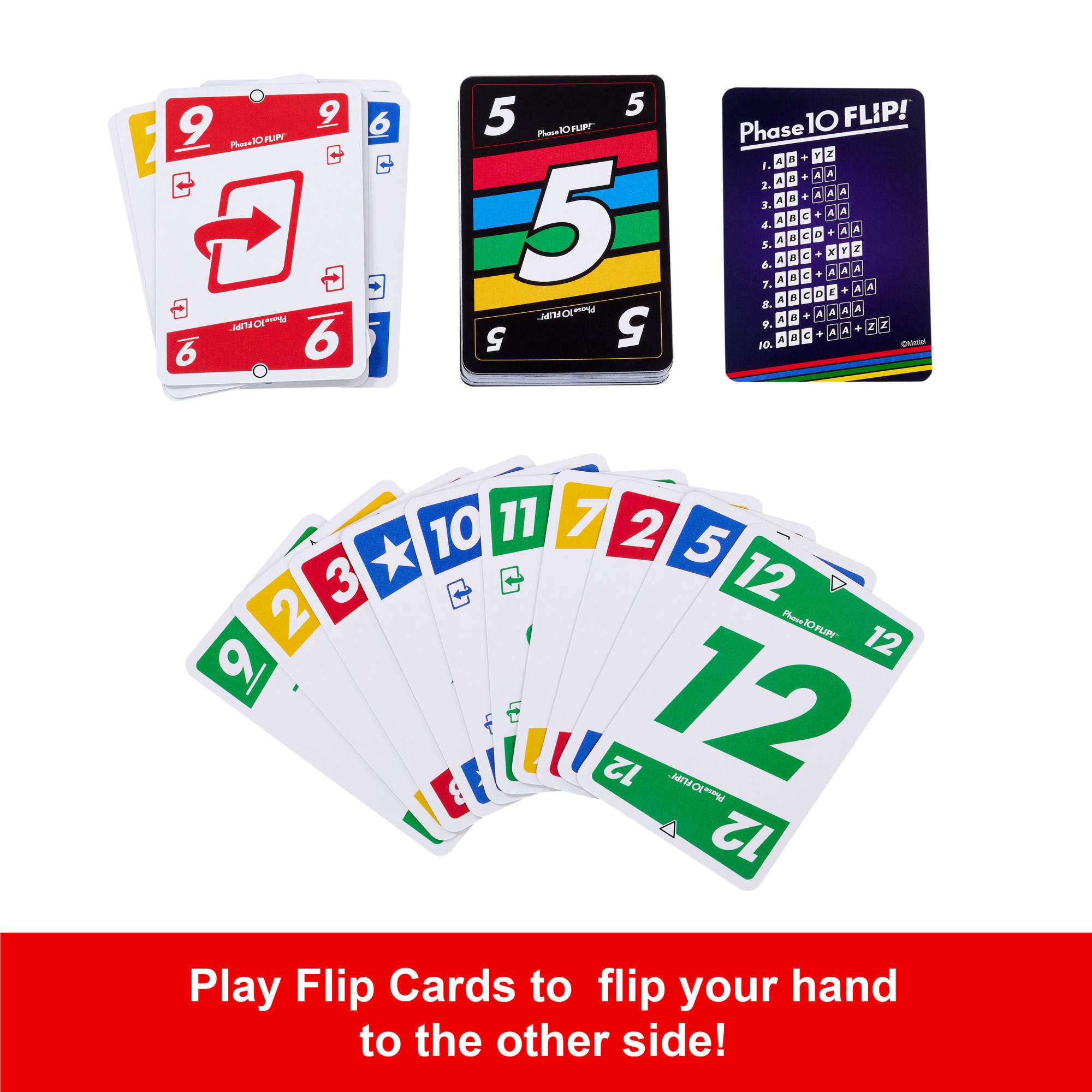 Foto 6 pulgar | Juego De Cartas Mattel Games Phase 10 Flip Family Para 2-6 Jugadores - Venta Internacional.