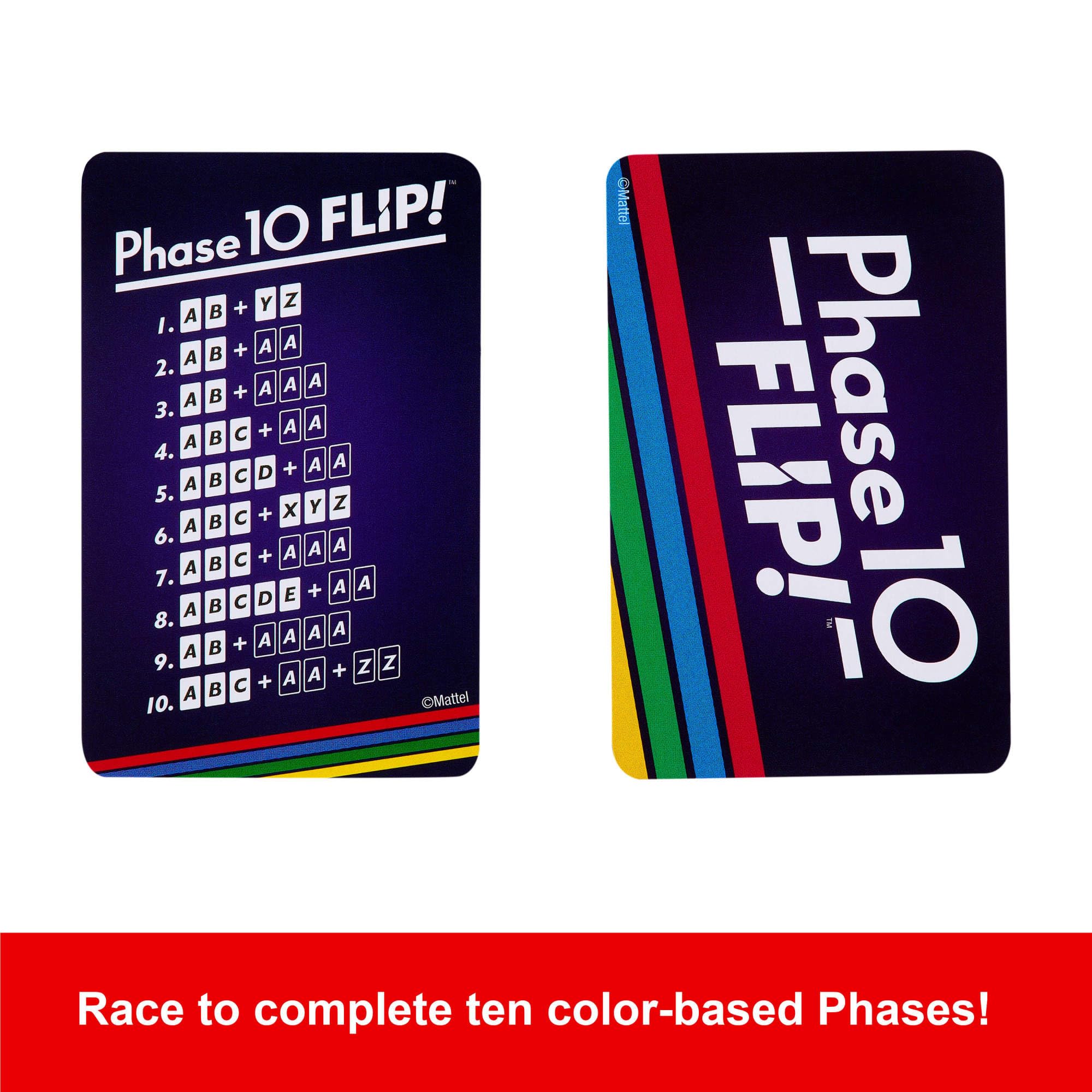 Foto 7 pulgar | Juego De Cartas Mattel Games Phase 10 Flip Family Para 2-6 Jugadores - Venta Internacional.