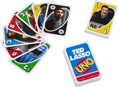 Foto 3 | Juego De Cartas Mattel Games Uno Ted Lasso Inspirado En Adolescentes Y Adultos - Venta Internacional.
