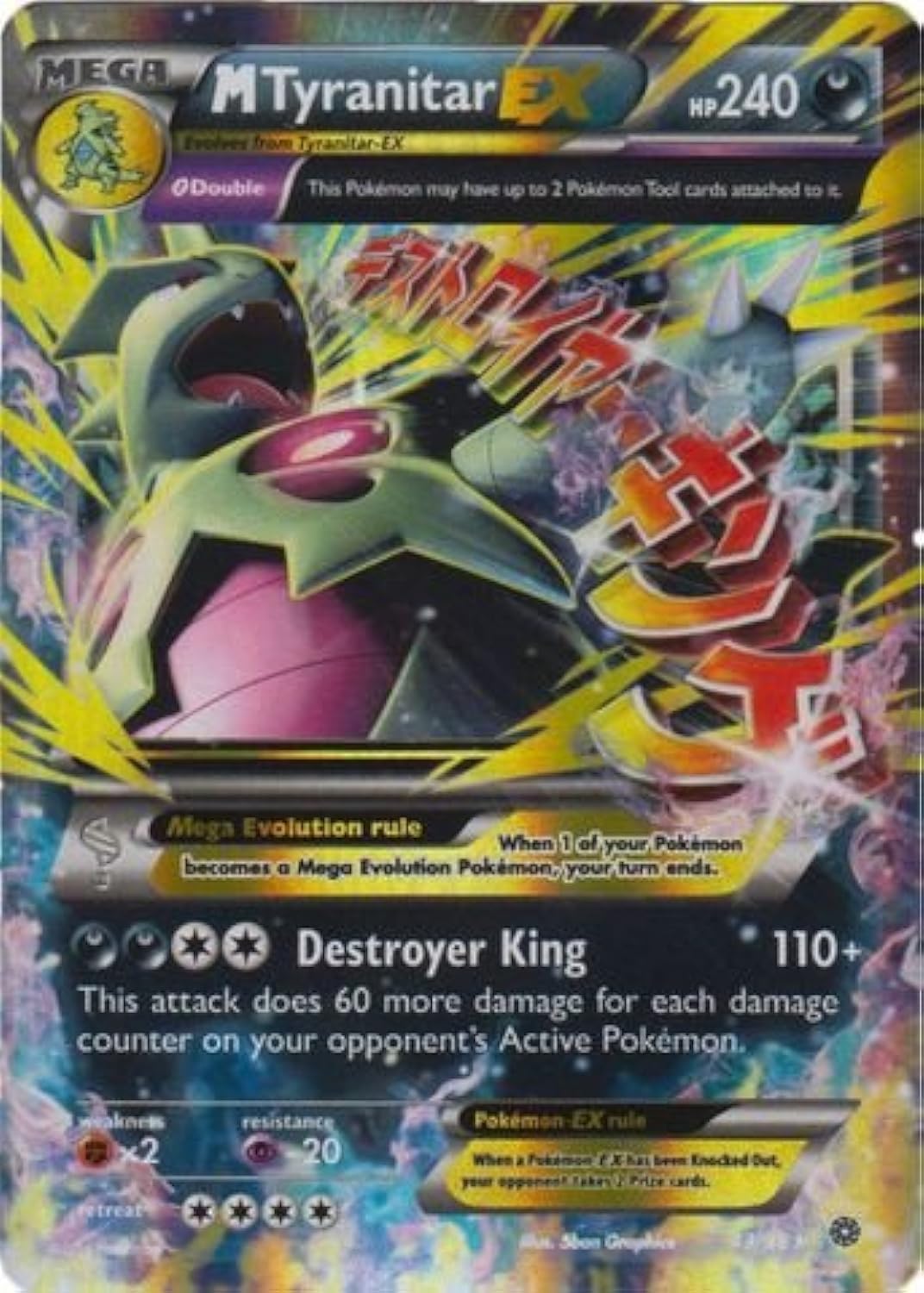 Carta Coleccionable Pokémon Mega-tyranitar-ex Holo 43/98 - Venta Internacional.