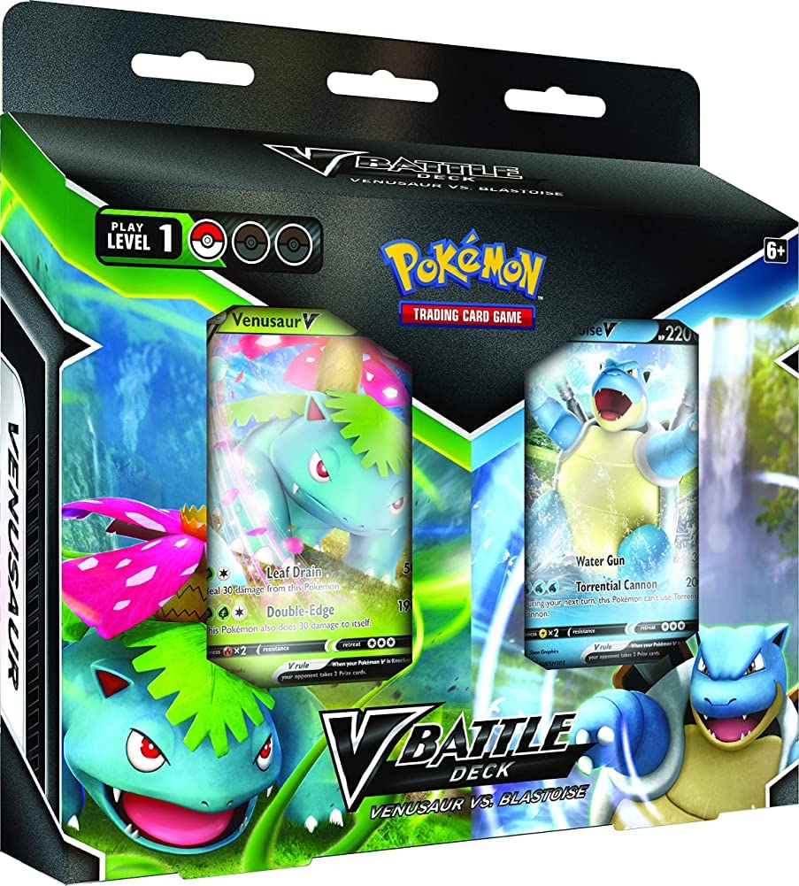Foto 2 pulgar | Juego De Cartas Coleccionables Pokémon V Battle Deck Venusaur Contra Blastoise - Venta Internacional.