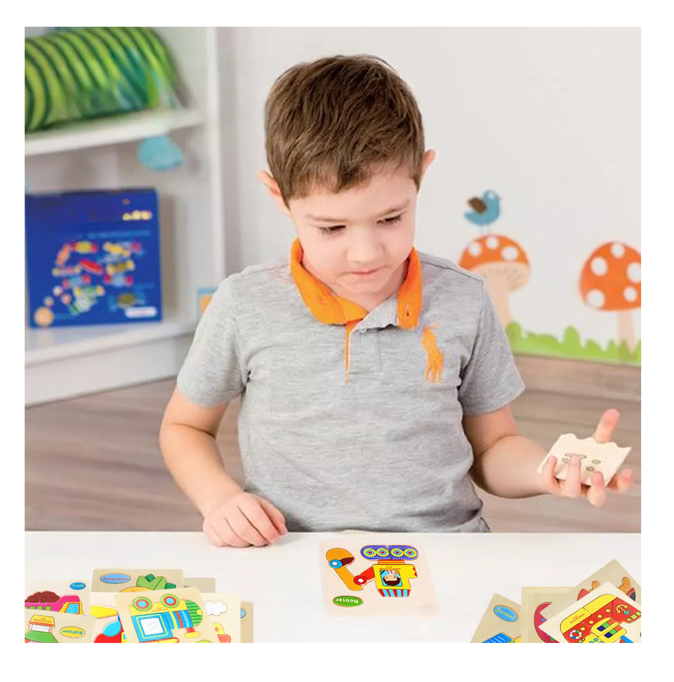 Foto 5 pulgar | Rompecabezas Figuras Surtidas Para Niños Pequeños 14 Pzs, Madera
