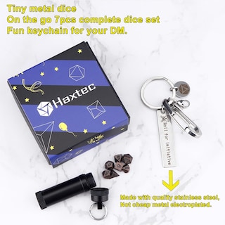 Foto 2 | Set De Dados Haxtec Mini Metal Dnd Con Funda De Llavero De Regalo - Venta Internacional.