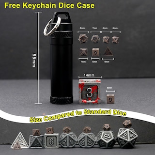 Foto 4 | Set De Dados Haxtec Mini Metal Dnd Con Funda De Llavero De Regalo - Venta Internacional.