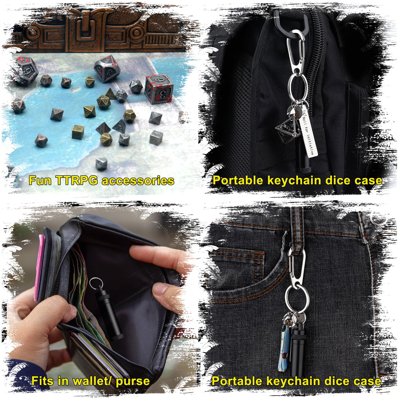 Foto 7 pulgar | Set De Dados Haxtec Mini Metal Dnd Con Funda De Llavero De Regalo - Venta Internacional.
