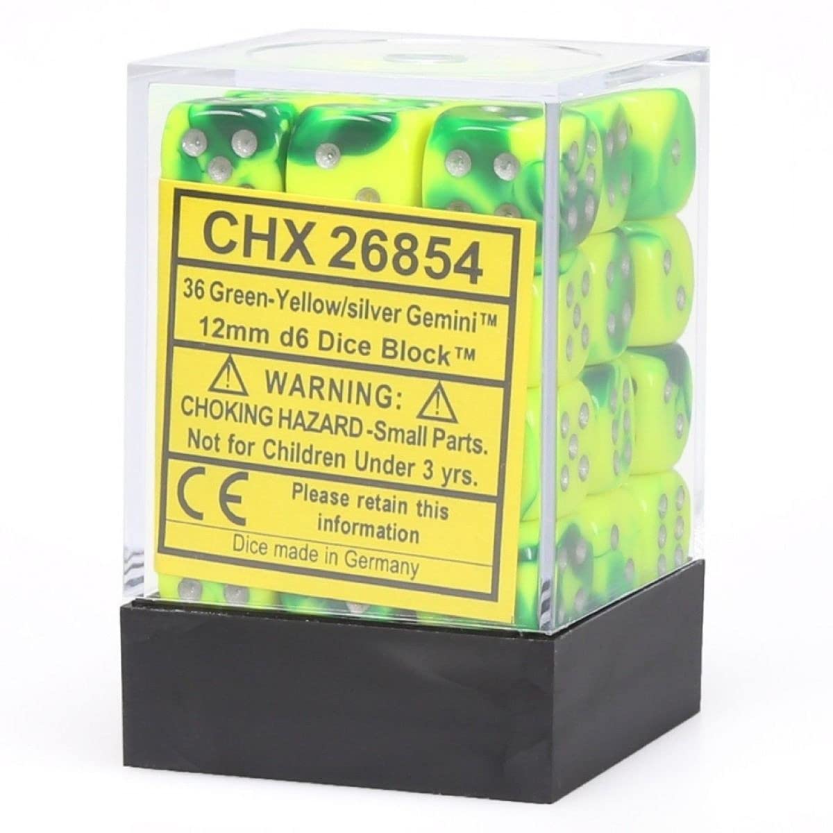 Juego De Dados Chessex Dnd D&d Polyhedral 12 Mm Gemini Verde/amarillo - Venta Internacional.