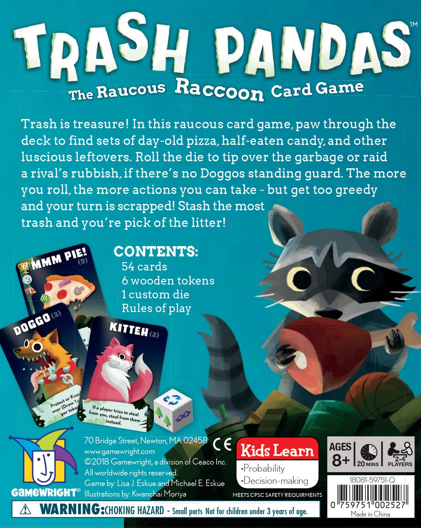 Foto 5 pulgar | Juego De Cartas Gamewright Trash Pandas The Raucous Raccoon Con 54 Cartas - Venta Internacional
