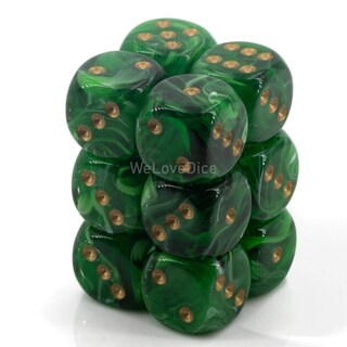 Foto 1 | Set de Dados Chessex D&d Vortex Green And Gold Polyhedral 12 Piezas D6 - Venta Internacional