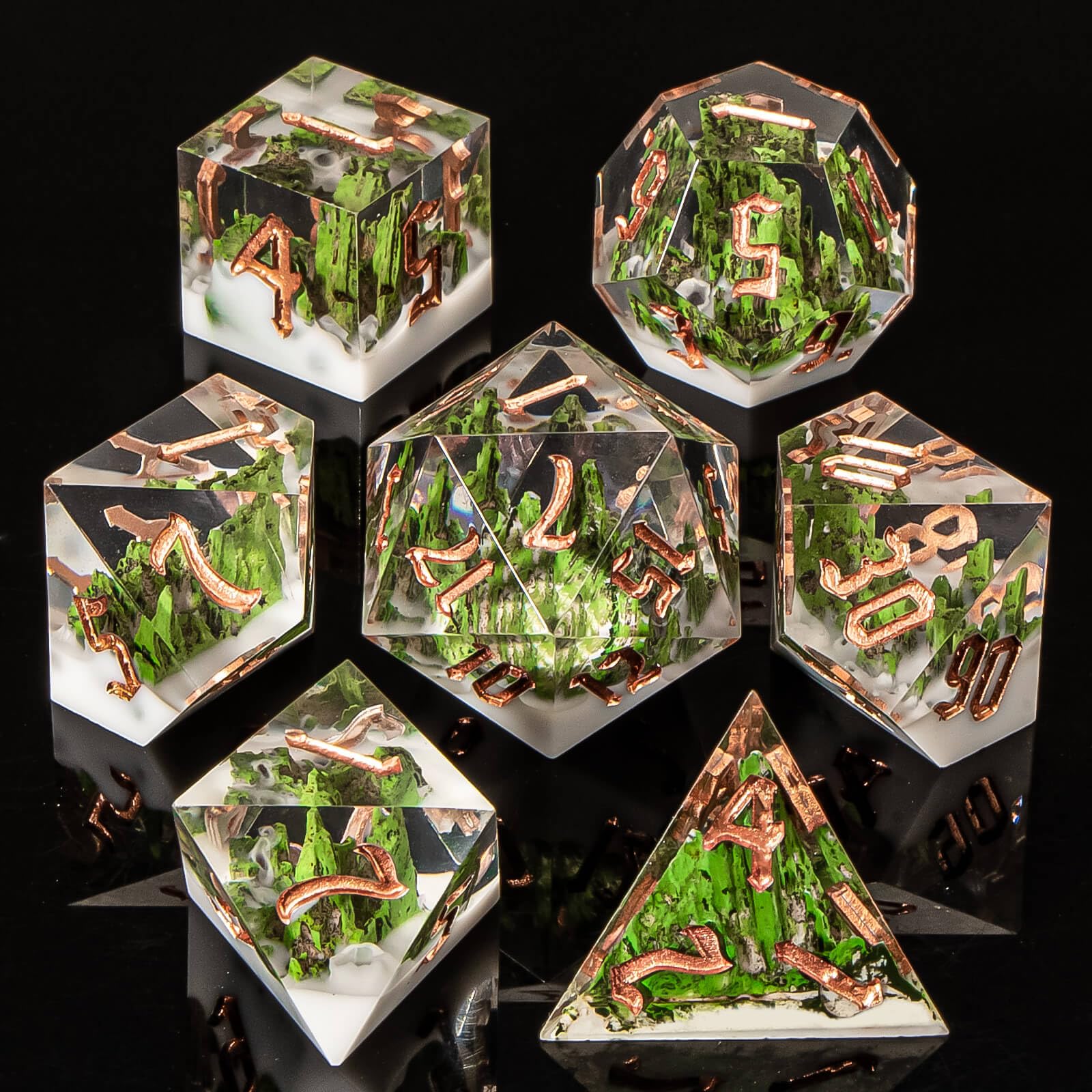 Foto 5 pulgar | Juego De Dados Kerwellsi Sharp Edge Resin Dnd Dungeons Dragons - Venta Internacional.