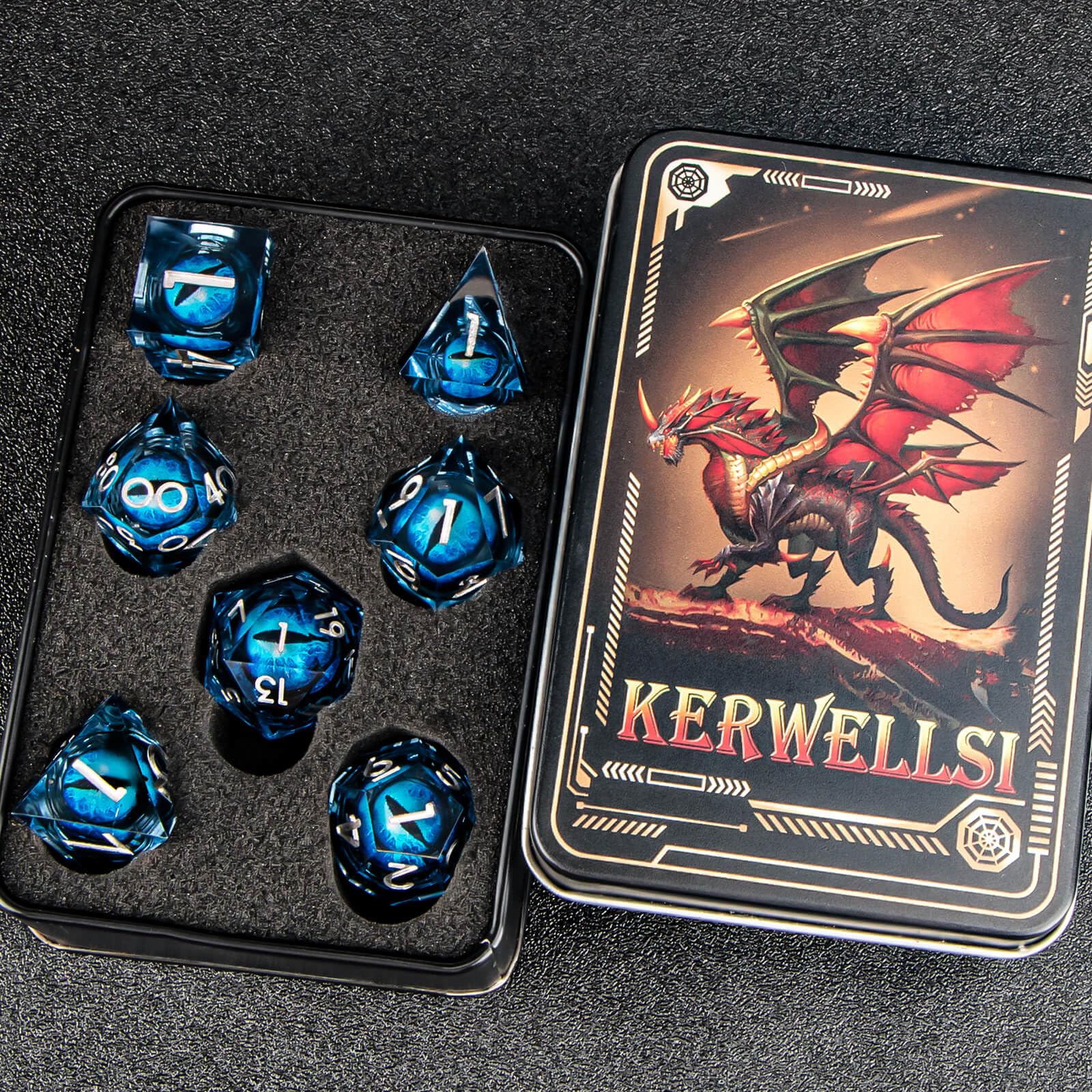 Foto 7 pulgar | Juego De Dados Dnd Kerwellsi Beholder's Eye De 7 Piezas Con Caja De Regalo - Venta Internacional.