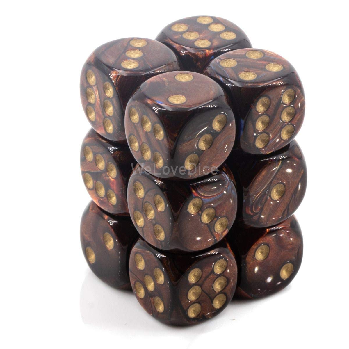 Foto 2 pulgar | Juego de Dados Chessex D&d Scarab Blue Blood & Gold 12 D6 16 mm - Venta Internacional