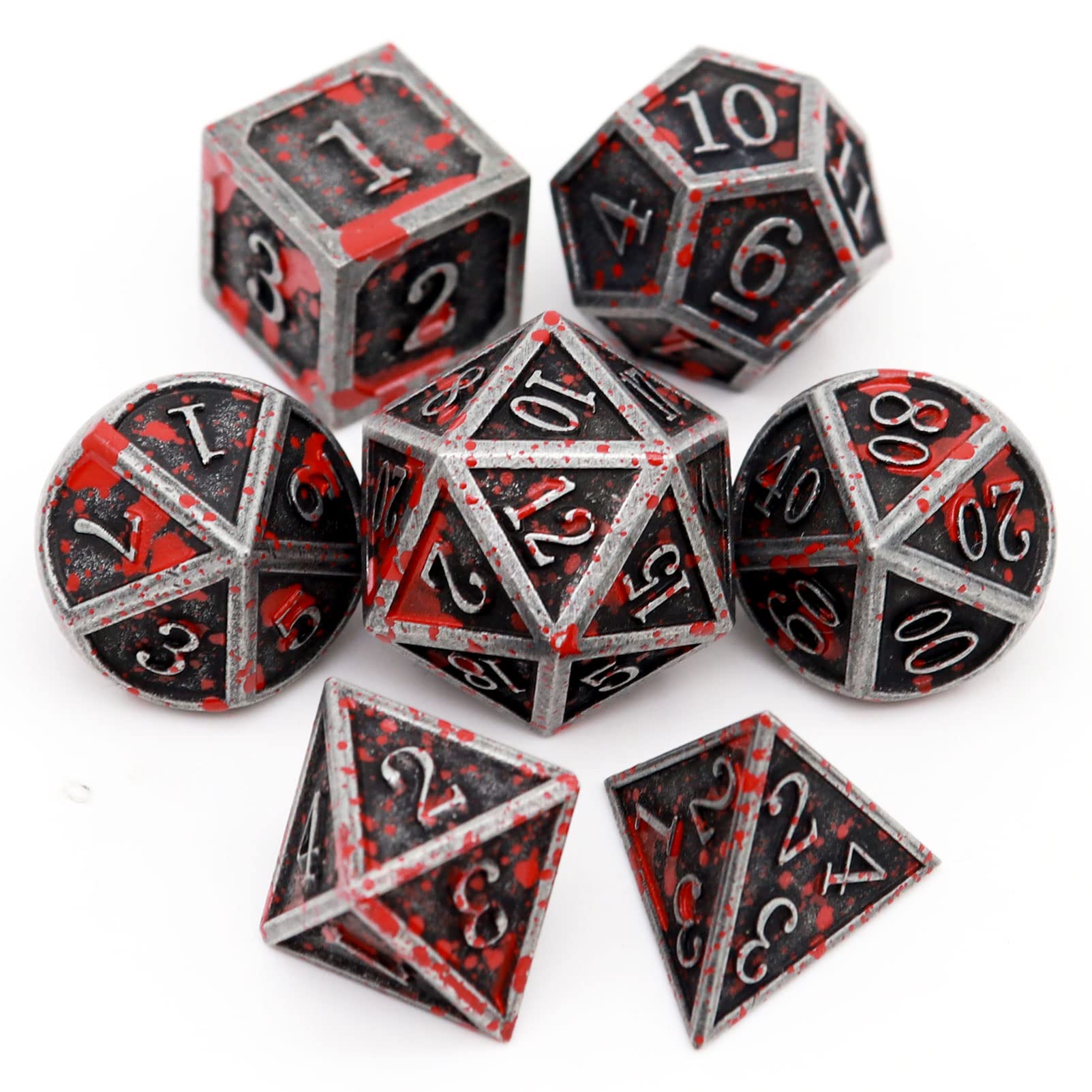 Foto 2 pulgar | Set De Dados Haxtec Bloodstained Metal Dnd Para Dungeons & Dragons - Venta Internacional.