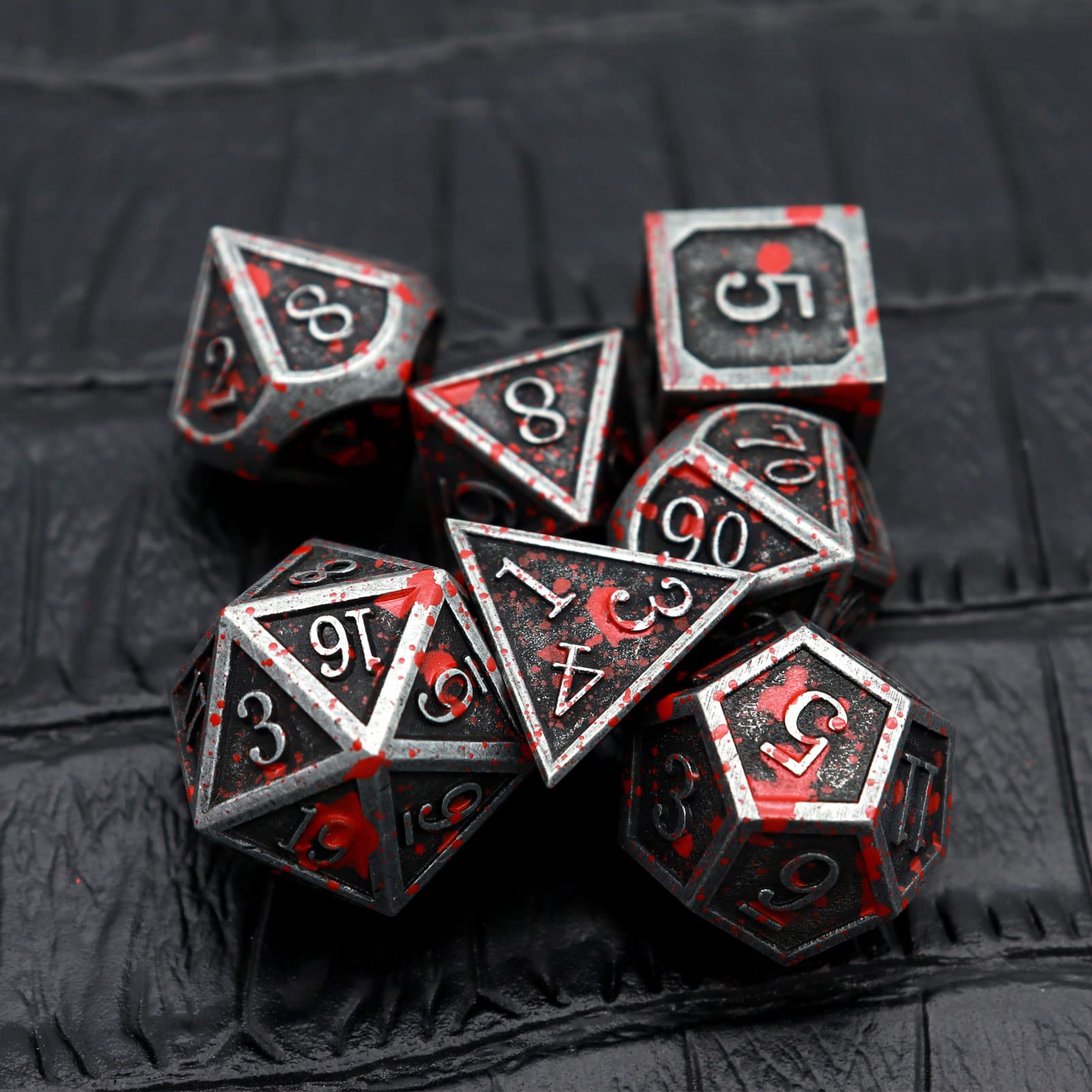 Foto 5 | Set De Dados Haxtec Bloodstained Metal Dnd Para Dungeons & Dragons - Venta Internacional.