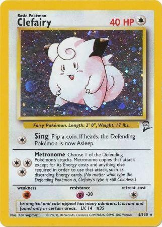 Juego De Cartas Coleccionables Pokémon Clefairy (6) Base Set 2 Holo - Venta Internacional.