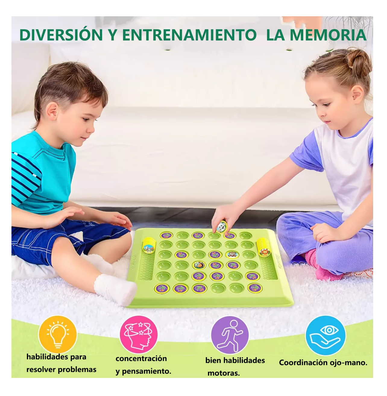 Foto 3 pulgar | Juegos De Mesa Juguetes De Niño Encuentra El Mismo Patrón, Verde