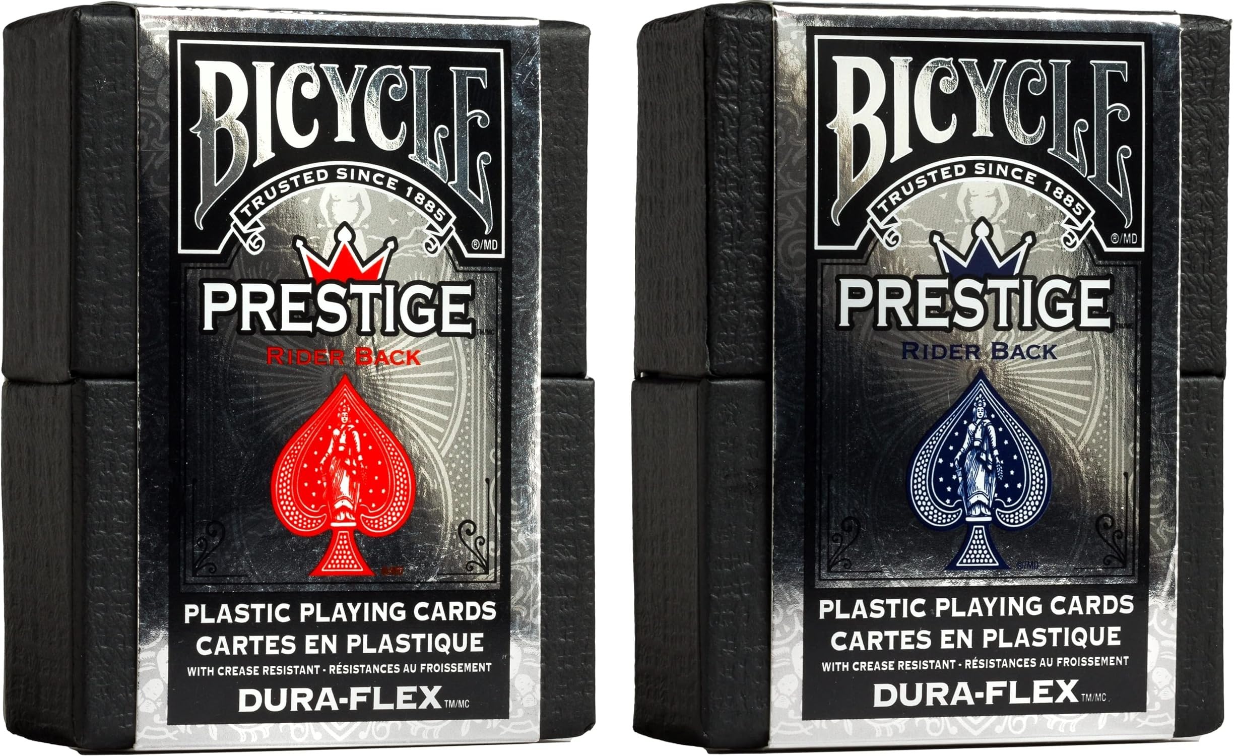 Foto 2 pulgar | Baraja de Cartas de Juego de Plástico Bicycle Prestige Impermeables Roja y Azul - Venta Internacional