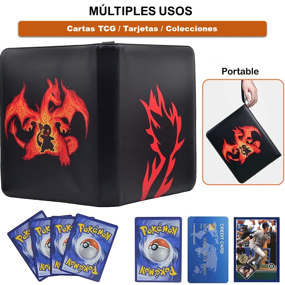 Foto 4 pulgar | Álbum Para 360 Cartas De Pokémon O Similares 27x33 Cm Orange Desi - Venta Internacional.