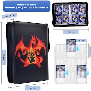 Foto 4 | Álbum Para 360 Cartas De Pokémon O Similares 27x33 Cm Orange Desi - Venta Internacional.