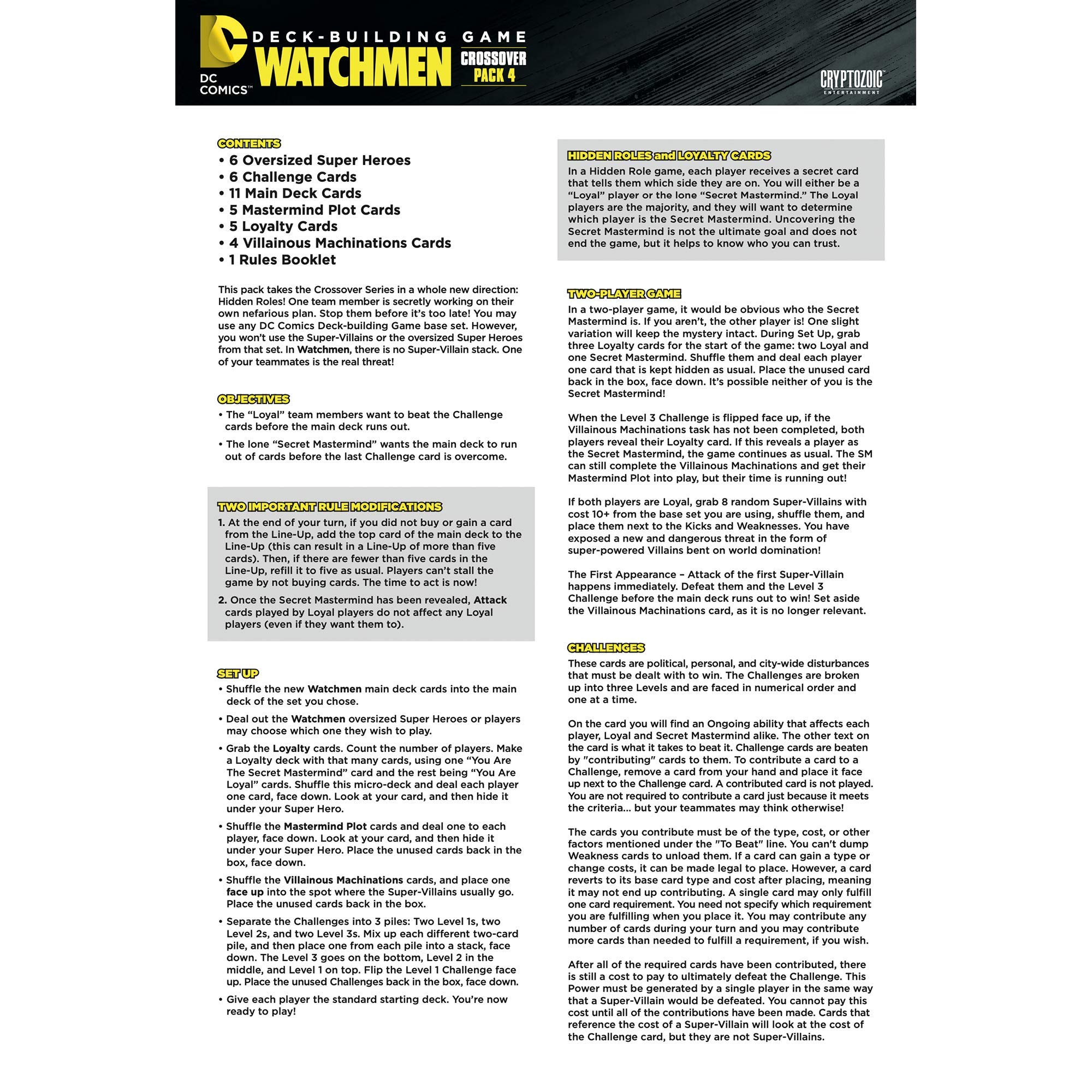 Foto 7 pulgar | Juego De Cartas Cryptozoic Dc Deck-building Watchmen Crossover - Venta Internacional.